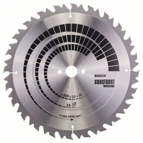 Lame de scie circulaire Construct Wood 2608640702 - 350 x 30 x 3,2/2,2 x 24