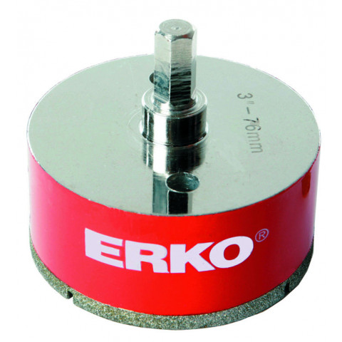 Foret diamant pour scie trépan ERKO - Hexagonale - Hexa 11 mm - Diamètre 65 mm