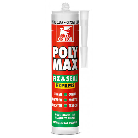 Colle de montage et mastic d étanchéité POLY MAX FIX - SEAL EXPRESS - Cartouche 425 g - Gris-Transparent