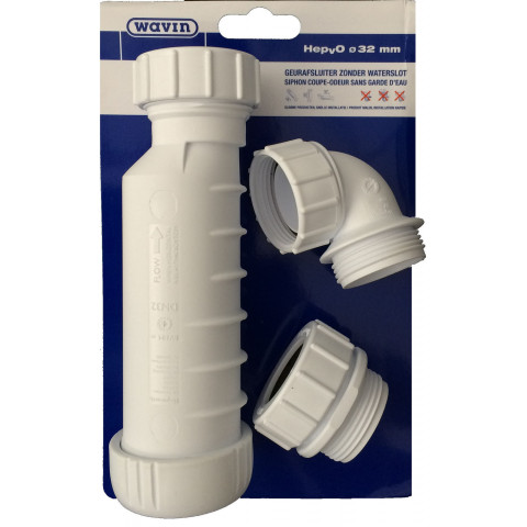 Siphon HepVO coupe-odeur sans garde d eau - Le kit de 3 pièces - Diamètre : 32