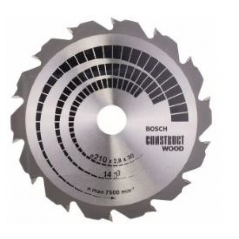 Lame de scie circulaire construct wood bosch ø210 x 30 x 2.8 mm - 2608640634