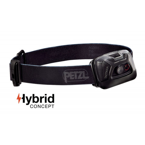 Lampe frontale petzl tactikka - noire - avec bandeau - compatible batterie rechargeable - e93aca