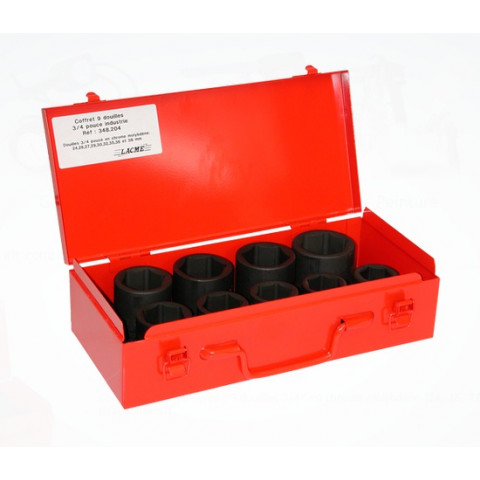 Coffret 9 douilles 3/4" pro/ind