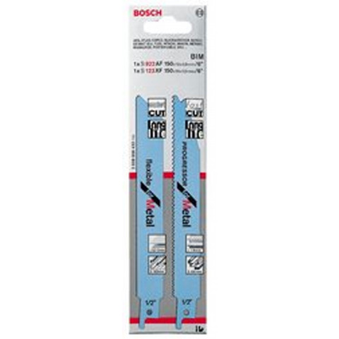 Assortiment de 2 Lames de scie sabre S922AF/S123XF Métal BOSCH 2608656432