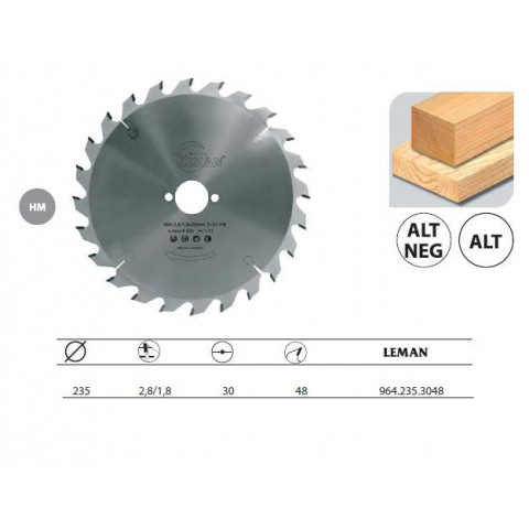 Lame de scie circulaire pour machines portatives 235x30x48z alt bois - 964.235.3048