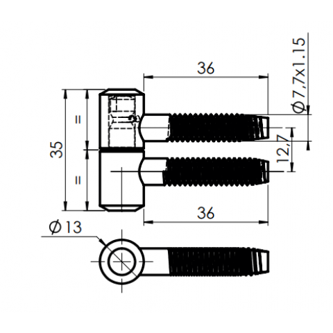 Fiche à visser pour imposte MONIN - Indégondable - Acier zingué blanc - 40x13 mm - 6340-651550