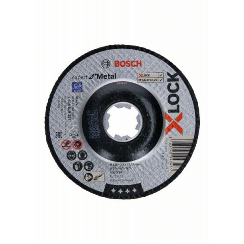 Disque expert x-lock metal bosch 125x2.5 déporté - 2608619257