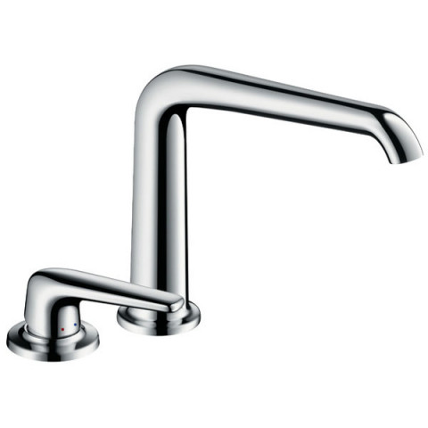 Bouroullec mitigeur lavabo 2 trous 195 mm, sans tirette ni vidage, bonde a écoulement libre chromé