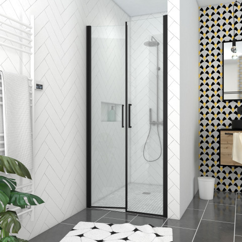 Pack paroi de douche 90x200 cm + receveur de douche a carreler 90x140 recoupable Aurlane - PACF085