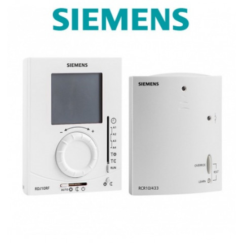 Pack thermostat ambiance grand lcd journalier siemens rdj10rf/set