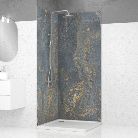2 panneaux muraux pierre 90x210cm 'venus' + profilés d'angle et finition chromés - stone'it Aurlane - PACP275