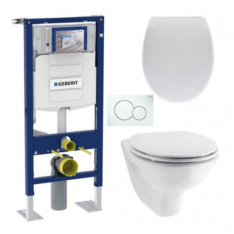 Pack bâti-support autoportant duofix+plaque+cuvette+abattant