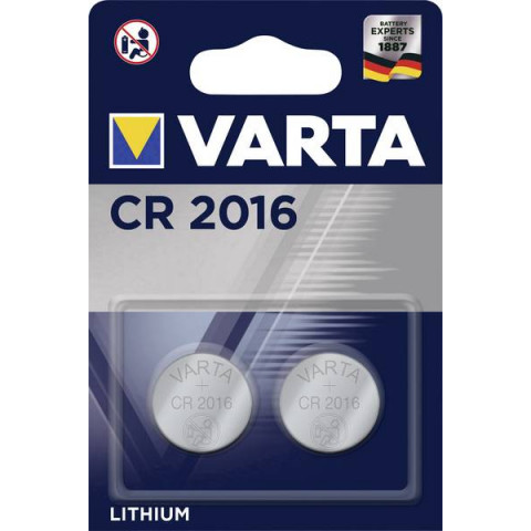 Pile ronde lithium cr2016 varta - blister de 2 - 6016101402