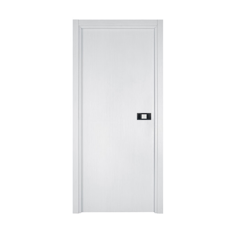 Bloc-porte pose fin de chantier collection premium miro avec poignée exclusive noire, h.204 x l.73 cm, aspect chêne blanc, réversible