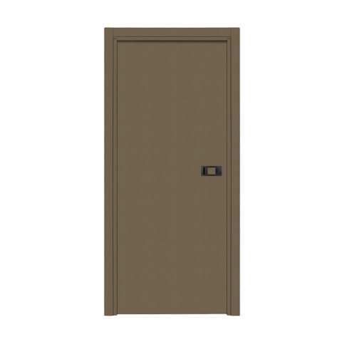 Bloc-porte pose fin de chantier collection premium miro avec poignée exclusive noire, h.204 x l.83 cm, aspect cuir lichen, réversible