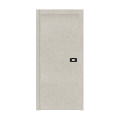 Bloc-porte pose fin de chantier collection premium miro avec poignée exclusive noire, h.204 x l.63 cm, aspect textile opale, réversible