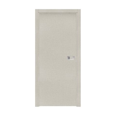 Bloc-porte miro avec poignée exclusive grise, h.204 x l.73 cm, aspect textile opale