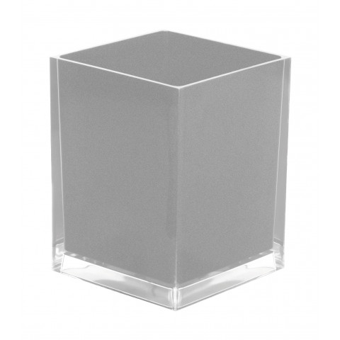 Poubelle rainbow carré finition argent Gedy Spa Italie