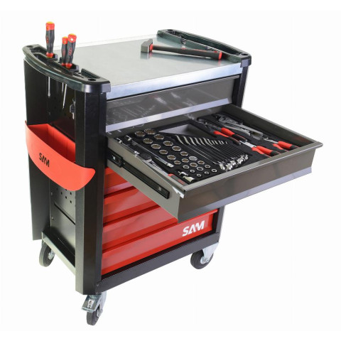 Composition de 134 outils en modules mousse +servante SAM - CPP134MMS