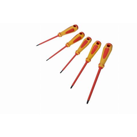 Jeu de 5 tournevis fente et pozidriv isoles 1000v SAM - ZTBPZJ5