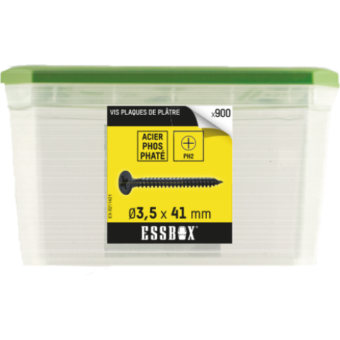 Vis ESSBOX SCELL-IT Plaque de plâtre - Ø3,5 mm x 41 mm - Boite de 900 - EX-5211421