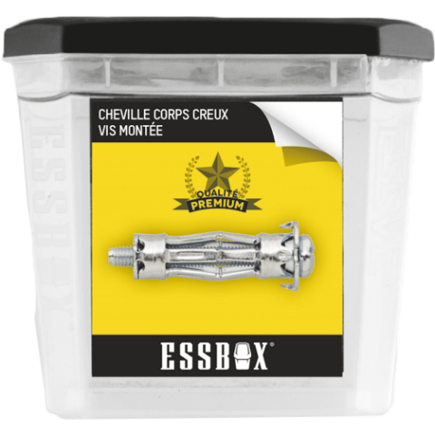 Cheville ESSBOX SCELL-IT corps creux - Spyder plus - Ø4 mm x 47 mm - Boite de 100 - EX-91108104047