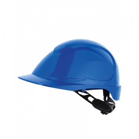 Casque de chantier non aéré en A.B.S. SINGER - serrage par crémaillère -  testé contre isolation électrique - bleu - FORCE2B