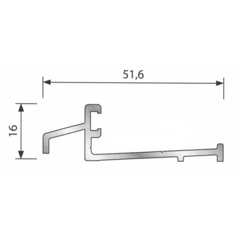 Seuil pour bois porte d'entrée BILCOCQ - 16 x 51.6 mm - anodisé bronze - SPR-BZ