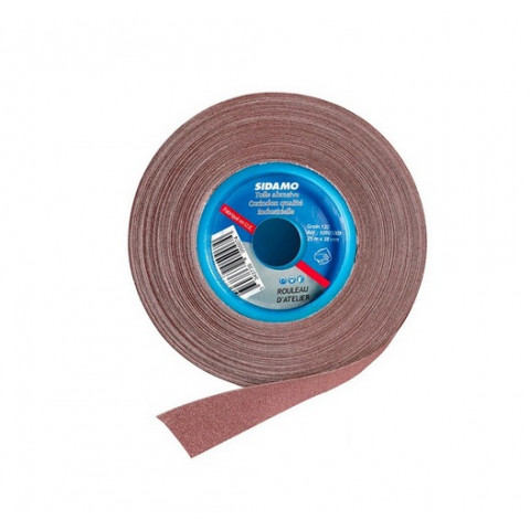 Rouleau abrasif d'atelier 25m x 38mm grain 50 corindon