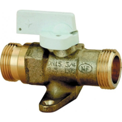 Robinet arret gaz nat. Droit avec pattes nf mm 20 26x34