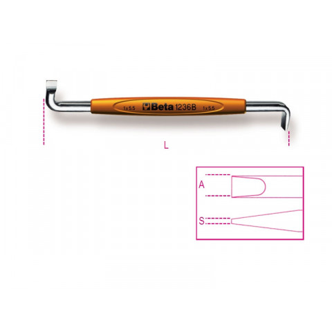 Tournevis coudé pour vis à fente 1.2x8mm L=150mm BETA 012360204