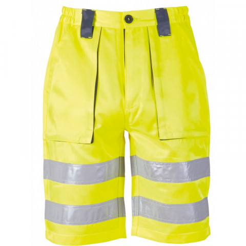 Bermuda haute visibilité bilba singer - coton/polyester 245g/m² - bandes rétro-réfléchissantes - Taille au choix