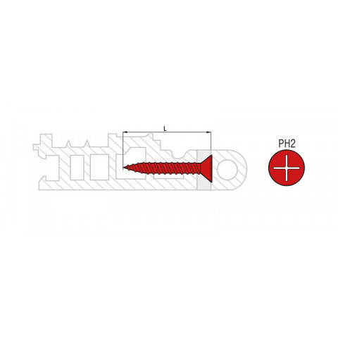Boîte 1000 vis pvc plast tête fraisée 120° acier zingué scell-it - 4.2x20 mm - ph2 - pvcpb42020