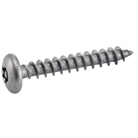 Vis à bois cylindrique 6 lobes inviolable acton inox a2 pour penture - 6x30 mm - boite de 100 - 628136x30