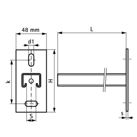 Console murale Micra Strut WALRAVEN 41x41x2 EZ x L.450 mm - MC6603926