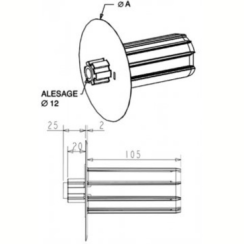 Embout flasque (al 12 diam 180 octo 40)
