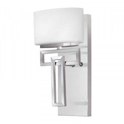 Applique lanza, chrome poli et verre opale, 1 ampoule