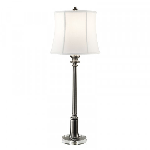 Lampe de buffet stateroom, nickel antique, avec abat-jour