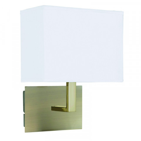 Applique wall, en laiton antique avec abat-jour blanc