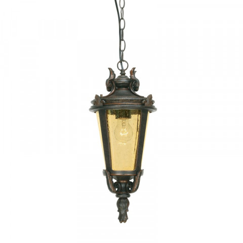 Suspension baltimore, bronze et verre ambre, moyenne
