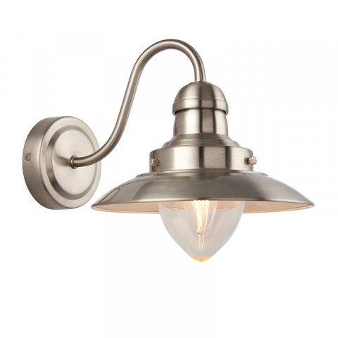 Applique mendip, nickel satiné et verre