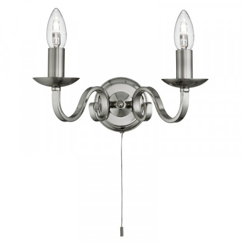 Applique 2 ampoules richmond, en argent satiné