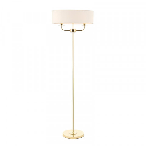 Lampadaire nixon, laiton et cristal, 2 ampoules