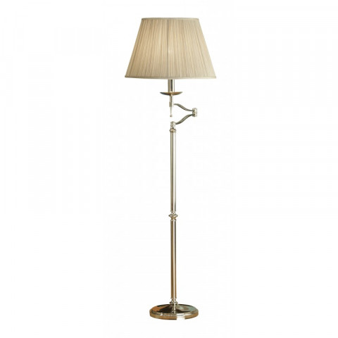 Lampadaire articulé stanford, nickel, abat-jour beige