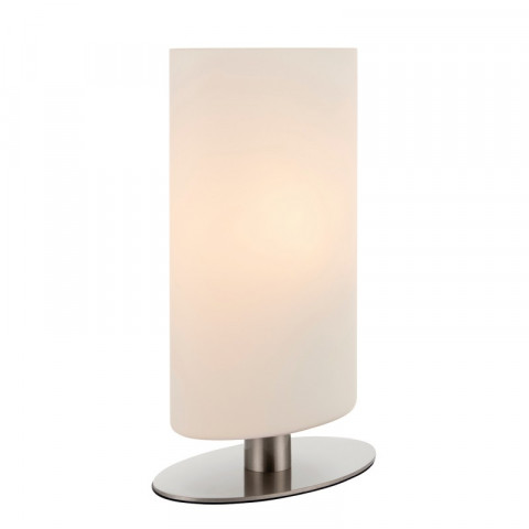 Lampe palmer, nickel satiné et verre opale