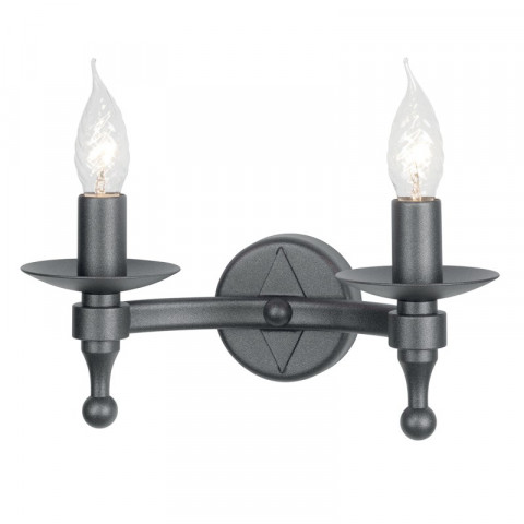 Applique warwick, graphite, 2 ampoules