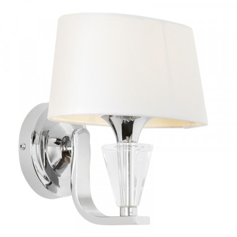 Applique fiennes, chrome et cristal, avec abat-jour