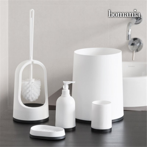 Accessoires de salle de bain black & white homania (5 pièces)