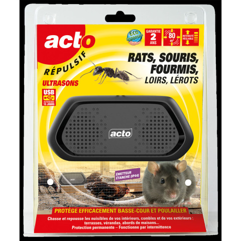 Acto - Acto répulsif ultrasons : solution ultime contre rats, souris,  fourmis et plus. - Distriartisan
