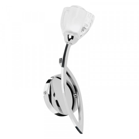 Applique pandeiro, chrome et verre, 1 ampoule